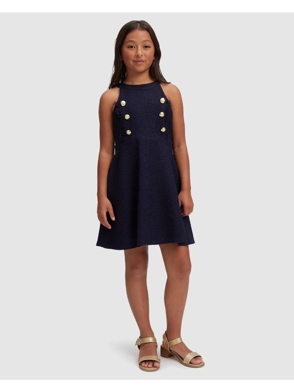 Bardot Junior Navy Blue Nautical Sima Boucle Dress Girls Size 8